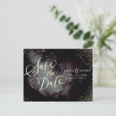 グラムモダンブラック金ゴールド書は日付を保存 案内ポストカード (スタンド正面)