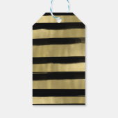 グラムモダンブラック&金ゴールドストロ絵を描ークストライプ ギフトタグ (裏面)