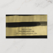 グラムモダンブラック&金ゴールドストロ絵を描ークストライプ 名刺 (裏面)
