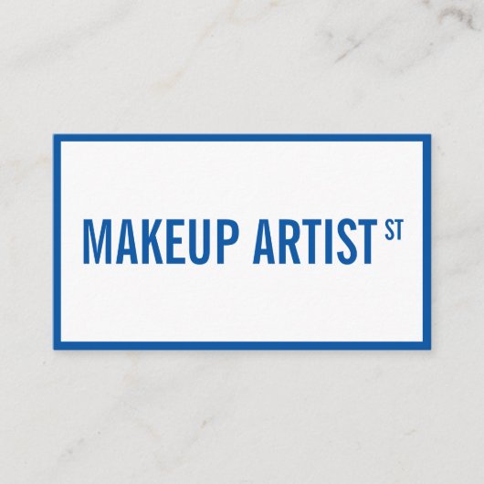 グラムモダンホワイトブルー通りのサインメイクアップアーティスト 名刺 (正面)