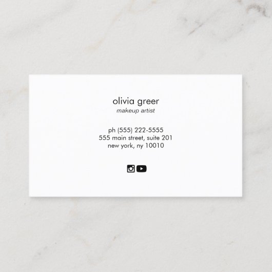 グラムモダンメイクアップアーティストバラ金ゴールド 名刺 (裏面)