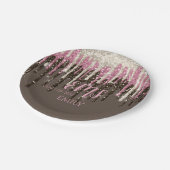 グラムモダンモノグガーリーラムタイポグラフィグリッターグラード ペーパープレート (アングル)