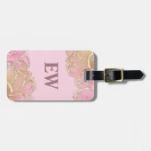 グラムモダンモノグラエレガントムピンクフェイク金ゴールドアゲート ラゲッジタグ (正面横)