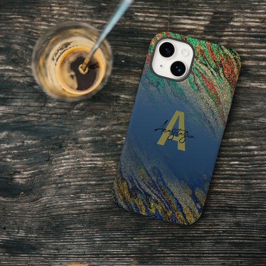 グラムモダンラグジュアリースタイリッシュグリッターモノグラムの Case-Mate iPhoneケース