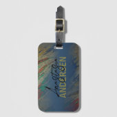 グラムモダンラグジュアリースタイリッシュ抽象芸術グリッター ラゲッジタグ (正面縦)