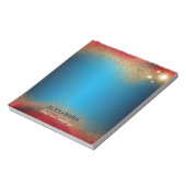 グラムモダンレッドブルー金ゴールドグリッターヘア&メイクアップ ノートパッド (回転)