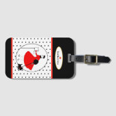 グラムモダンレトロレディとスコットランド犬の旅行 ラゲッジタグ (正面横)