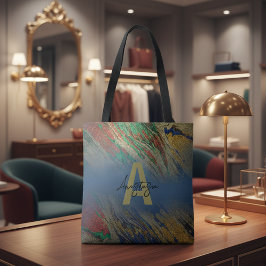 グラムモダン抽象芸術シックラグジュアリースタイリッシュグリッター トートバッグ