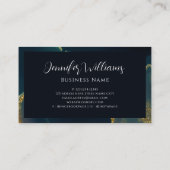 グラムモダン金ゴールドグリッターウェディングプランナーグリーン 名刺 (裏面)