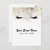 グラムモダン金ゴールドシルバーブラックまつ毛美しい ポストカード (正面/裏面)