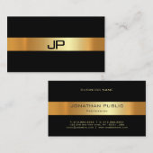 グラムモダン金ゴールドライトプレーンエレガントラグジュアリーシック 名刺 (正面/裏面)