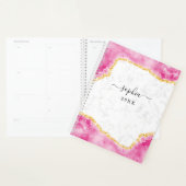 グラムモノグラムのマーブルピンク金ゴールドグリッター プランナー手帳 (ディスプレー)