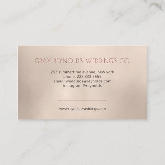 グラムモノグラムウォーターカラーフローラウェディングプランナー 名刺 (裏面)