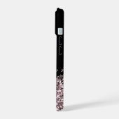 グラムモノグラムグリッターバラ金ゴールド iPhone 15ケース (左側面)