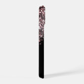 グラムモノグラムグリッターバラ金ゴールド iPhone 15ケース (右側面)