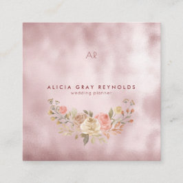 グラムモノグラムバラ金ゴールドフローラウェディングプランナー スクエア名刺