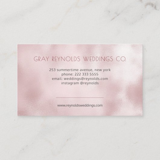 グラムモノグラムバラ金ゴールドフローラウェディングプランナー 名刺 (裏面)