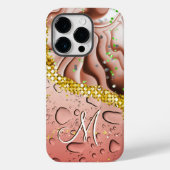 グラムモノグラムM茶色の大理石ファンタジー雨滴 Case-Mate iPhoneケース (裏面)