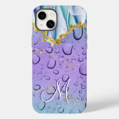 グラムモノグラムM金ゴールド紫ファンタジー雨滴 Case-Mate iPhoneケース (裏面)