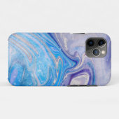グラムライトブルーパープルシルバーグリッター大理石 Case-Mate iPhoneケース (裏面(横))