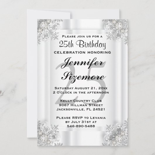 グラムラウス00誕生日デザインインホワイト 招待状 (正面)