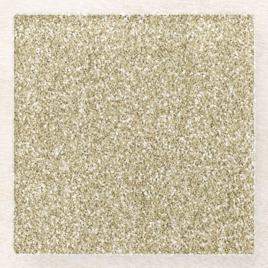 グラムラクセ金ゴールドグリッター       ガラスコースター (正面)