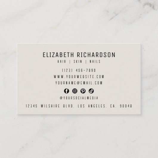 グラムラグジュアリーエレガントシックきらめくクリスタルダイヤモンド 名刺 (裏面)