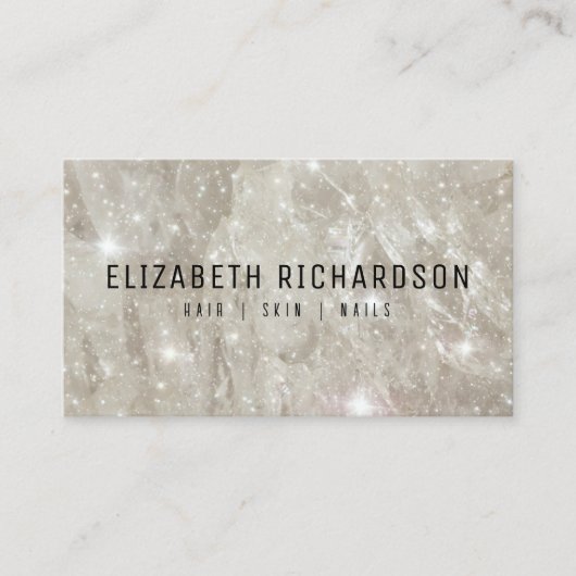 グラムラグジュアリーエレガントシックきらめくクリスタルダイヤモンド 名刺 (正面)