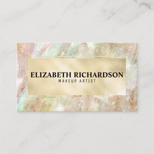 グラムラグジュアリーエレガント虹色ホログラフィモダンック 名刺 (正面)