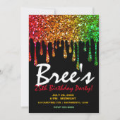 グラムラスタレインボーグリッタードリップスバースデーパーティー 招待状 (正面)