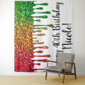 グラムラスターレインボーグリッター垂れるバースデーパーティー タペストリー (インサイチュ)