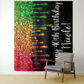 グラムラスターレインボーグリッター垂れ Birthday Party タペストリー (インサイチュ)