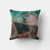 グラムラスト赤面ティール（緑がかった色）&金ゴールドシックグラマモダンール クッション (裏面)