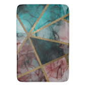 グラムラスト赤面ティール(緑がかった色)&金ゴールドシックグラマモダンール バスマット (正面縦)