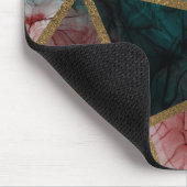 グラムラスト赤面ティール（緑がかった色）&金ゴールドシックグラマモダンール マウスパッド (コーナー)