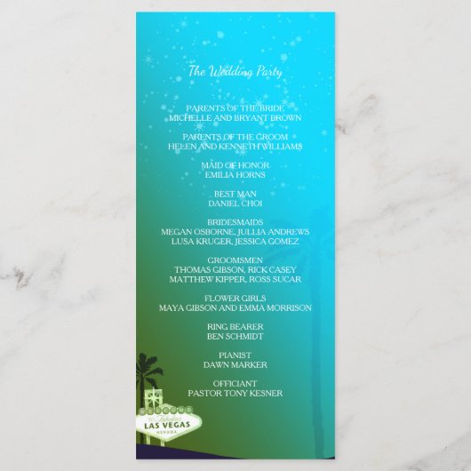 グラムラスベガス結婚式 プログラム (裏面)