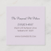 グラムラベンダーグリッタードリプスプードルペットシッター スクエア名刺 (裏面)