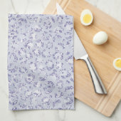 グラムラベンダー薄紫パープルレオパードプリントグリッター   キッチンタオル (四つ折り)