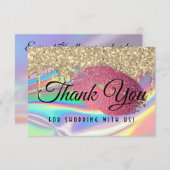 グラムリップグリッタードリップホログラフィフェイクックレインボー サンキューカード (正面/裏面)