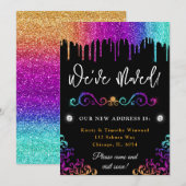 グラムレインボーグラディエントグリッターニューホーム 案内状 (正面/裏面)