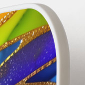 グラムレインボー抽象芸術ピンホイールモノグラム ピックルボールラケット (左詳細)