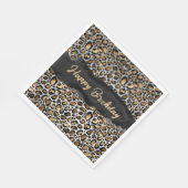 グラムレオパードハッピーバースデー スタンダードランチョンナプキン (角)