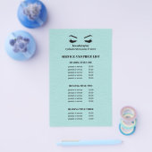 グラムレザーアクアアイラッシュサロンサービスリスト チラシ (シングル)