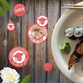 グラムレッドキャップ写真卒業パーティー コンフェッティ