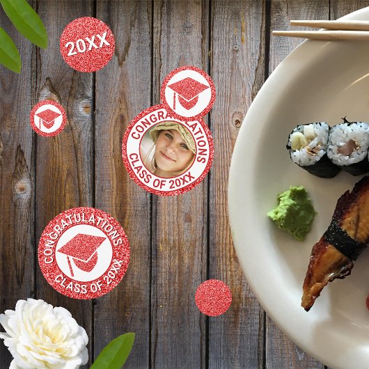 グラムレッドキャップ写真卒業パーティー コンフェッティ