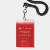 グラムレッドスウィート16招待状VIPパスバッジ バッジ (裏面（ネックストラップ付）)