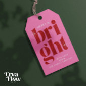 グラムレッドセクインメリーと明るいクリスマス ギフトタグ