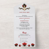 グラムレッドブラック金ゴールドギャツビーアールデコ1920s 結婚s オールインワン招待状 (内側)