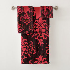 グラムレッドボウレッドレースブラック バスタオルセット