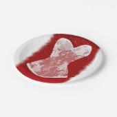 グラムレッド&ホワイトホリデーランジェリーシャワーパーティー ペーパープレート (アングル)